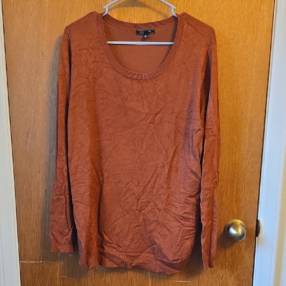 Lane Bryant Rust Scoop Neck Pullover Sweater